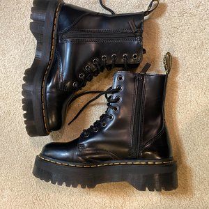 Dr. Martens Black Jadon Hi Platform Lace-up Boots Size 7 EU 38